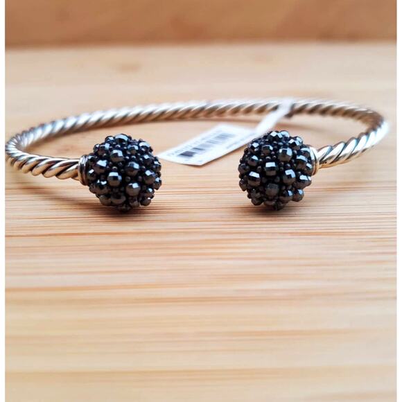 David Yurman Hematite Berries Station Cable Sterling Silver Bracelet – Medium - Picture 2 of 7
